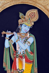 Peinture miniature de Dieu Krishna