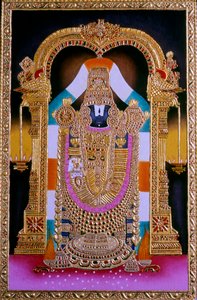 Peinture miniature de Lord Tirupati Balaji, Inde - School Indian