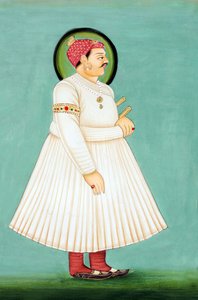 Peinture miniature du Maharaja Sawai Ishwari Singh, Jaipur - School Indian