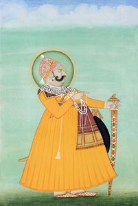 Peinture miniature de Maharaja Sawai Madho Singh, Jaipur