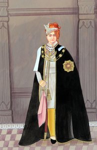 Peinture miniature du Maharaja Sawai Man Singh II, Jaipur - School Indian