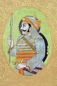 Peinture miniature de Maharana Pratap Singh - School Indian