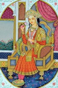 Miniature de la reine moghole Mumtaz Mahal - School Indian