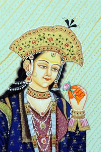 Peinture miniature de la reine moghole Mumtaz Mahal