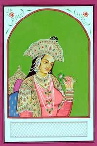Peinture miniature de la reine moghole Mumtaz Mahal