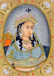 Peinture miniature de la reine moghole Mehrunissa Inde Asie