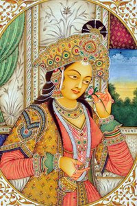 Miniature de la reine Mumtaj, Inde, Asie