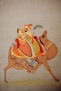 Peinture miniature sur papier, Dhala Maru, Rajasthan, Inde - School Indian