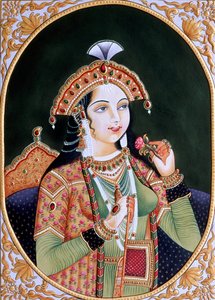 Miniature sur papier de la princesse Mumtaz Mahal, épouse de l