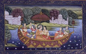 Miniature moghole, scène d