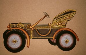 Peinture de vieux motif de voiture royale, Inde