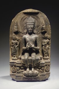 Stèle de style Pala avec Bouddha couronné, Nord-Est de l