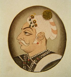 Portrait du Maharaja Bhartpur Badam Singh, Rajasthan, Inde - School Indian