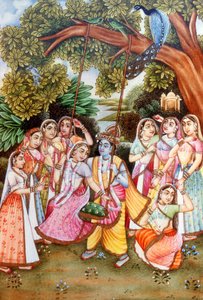 Miniatures de Radha Krishna - School Indian
