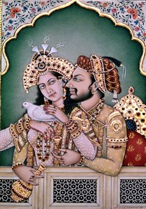 Shah Jahan et son épouse, Arjumand Banu Begum Mumtaz-i Mahal