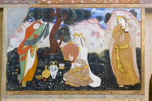 Fresque au palais de Chehel Sotoun, Ispahan, Iran - School Iranian