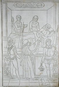 Un médecin visitant un patient, de 