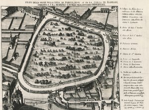 Ancien plan du Prato della Valle, plus grande place de Padoue, Italie - School Italian