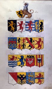 Blason des Pays-Bas avec dragons, Archivio di Stato de Milan