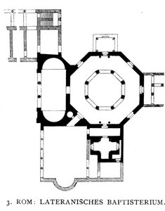 Plan du baptistère du Latran, Rome - School Italian