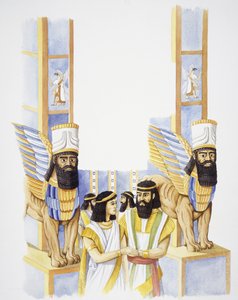 Nabuchodonosor, roi de Babylone, avec sa femme Amytis de Médie, fille du roi de Médie