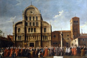 Venise. Visite du Doge à Saint-Zaccharie pour la fête de Pâques. Venise, Pinacoteca Querini - Stampalia