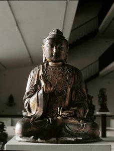 Bouddha assis en position lalitasana - sculpture, période Kamakura (1185-1333) - Japanese School