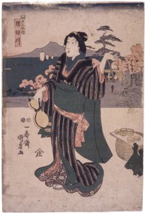 Edo Meisho Uchi: Sumidagawa (Femme avec gourde) - School Japanese