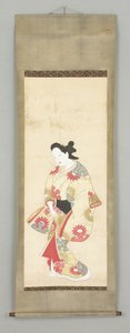 Figure féminine en robe fleurie