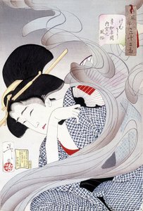Femme japonaise, estampe japonaise.