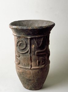 Jar en terre cuite de Chiba, période Jomon 13ème-11ème siècle av. J.-C. - Japanese School