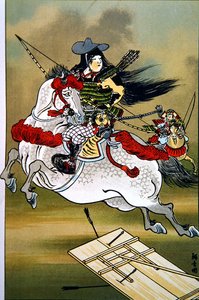 Tomoe, une femme guerrière courageuse du Japon pendant les périodes Genji et Heishi