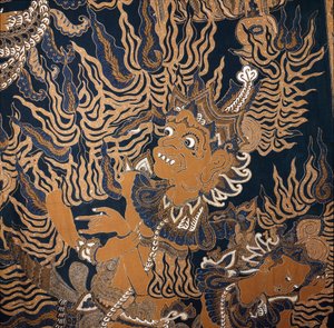 Batik javanais avec un monstre - School Javanese
