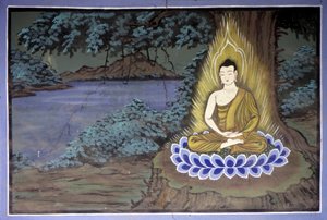 Vie de Bouddha : Bouddha en méditation - Temple Yongju, région de Suwon, Corée du Sud.