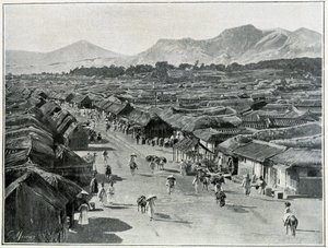 Vue de la rue principale de Séoul, capitale de la Corée au XIXe siècle - School Korean