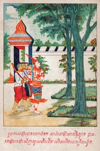 Mahajanaka Jataka (gravure, vers 1910) - School Laotian