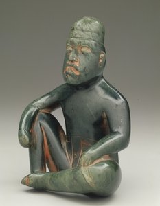 Figure assise avec genou levé, Olmèque des Hautes Terres, San Martin Texmelucan - School Mexican