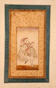 Un joueur de sarangi dansant, musicien de la cour moghole, du Grand Album Clive - School Mughal