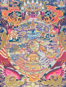 Image représentant la Roue de la vie, représentant le Kalachakra ou l