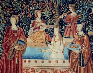 La vie seigneuriale : le bain (détail)
