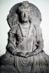 Sculpture en pierre représentant Bouddha, art du Gandhara, Peshawar, Pakistan - School Pakistani
