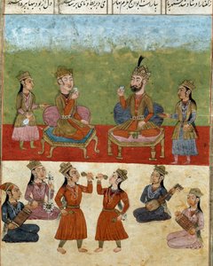 Art islamique : concert et divertissement dans un harem (Shahnameh) - School Persian