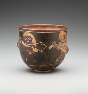 Bol décoré avec des hommes filant, Nazca Côte Sud