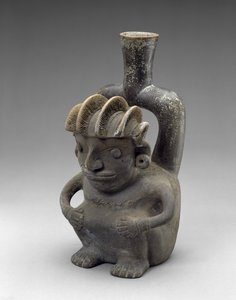 Vase avec un homme assis, Cupisnique
