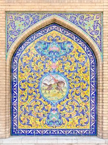 Carrelage au palais de Golestan, Téhéran, Iran - School Qajar