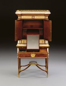 Un bonheur du jour en marbre blanc et acajou monté en or russe, vers 1790 - School Russian