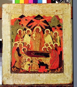 Dormition de la Vierge (huile sur panneau) - School Russian