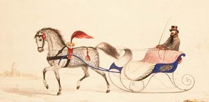 Traîneau tiré par des chevaux - School Russian