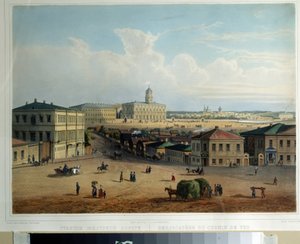 La gare de chemin de fer de Moscou. Peinture d