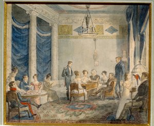 Le salon de la famille Olenin à Priyutino - School Russian